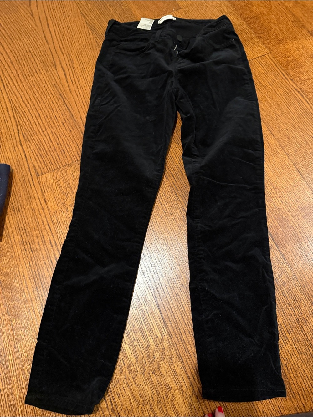 L’Agence skinny black velvet pants
